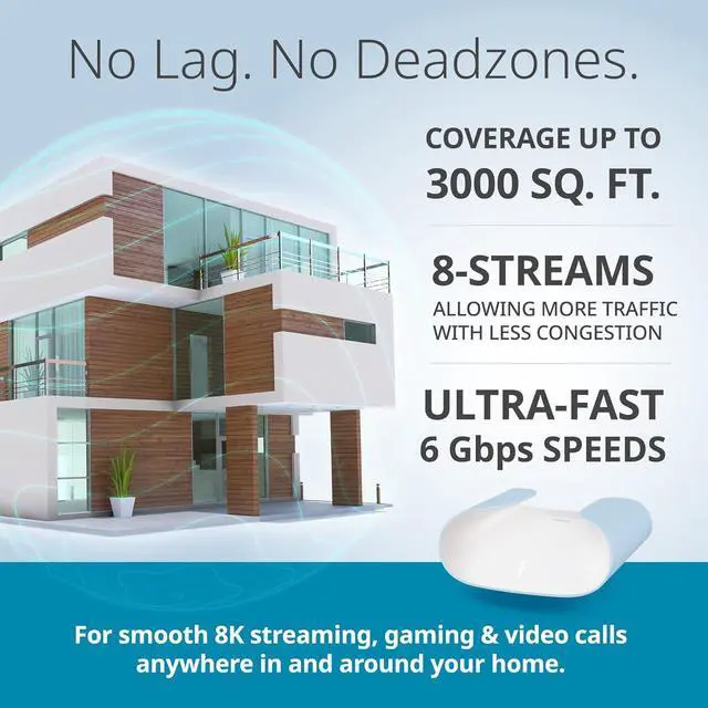Alt view image 4 of 7 - D-Link M60AX6000WiFi6MeshRouterSculpted Décor ReadyDesign2.5GbpsWAN+4×Gbps LANGaming/Streaming/InternetLong Range Wireless Self Optimized360° CoverageExpandable MeshApp Control