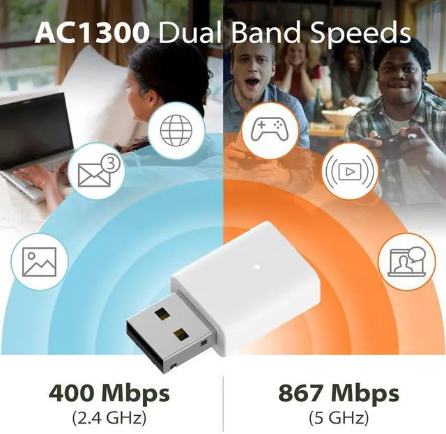 Alt view image 4 of 5 - D-Link AC1300 USB WiFi Adapter | 2.4/5GHz Dual Band Wireless Internet Travel Size for Desktop PC Laptop | MU-MIMO Plug & Play | Supports Windows 10/11 Drivers | WPA3 Enhanced Security