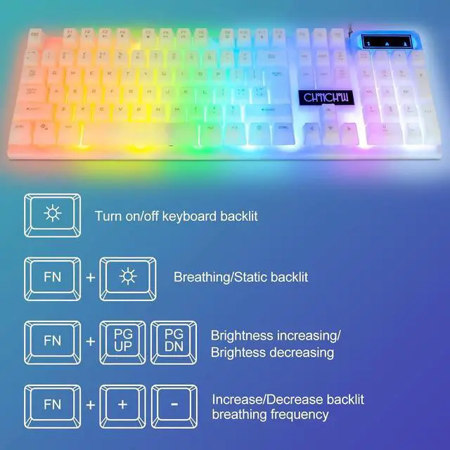 Alt view image 4 of 7 - Wired Gaming Keyboard and Mouse Headset Combo,Rainbow LED Backlit Wired Keyboard,Over Ear Headphone with Mic,Rainbow Backlit Gaming Mice,Mouse Pad,for PC,Laptop,Mac,PS4,Xbox(Black)