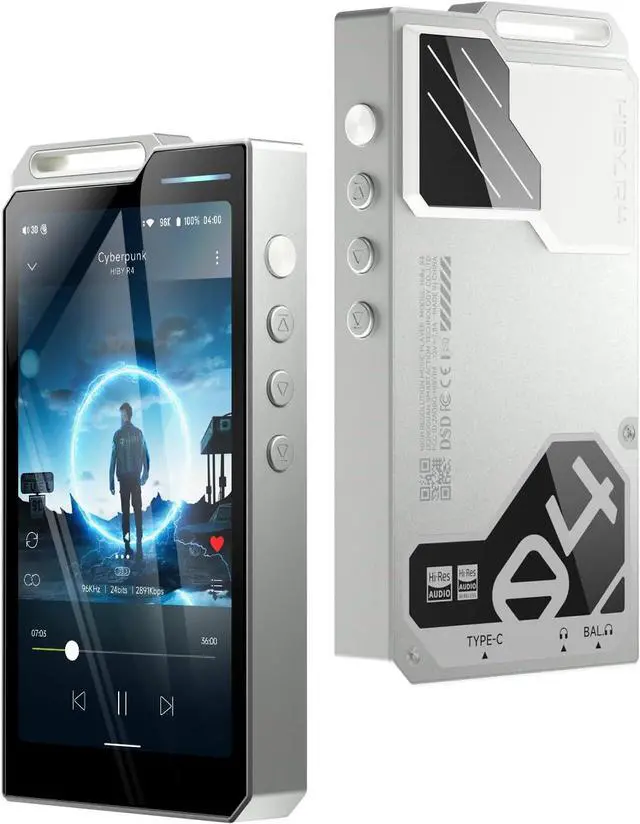 Main image of Mp3 & Mp4 Players spotify Player with Bluetooth and WiFi 4-Way HiFi DAP Android 12 OS 3.5mm po+4.4mm bal 32G+2TB Scalable Memory - Silver