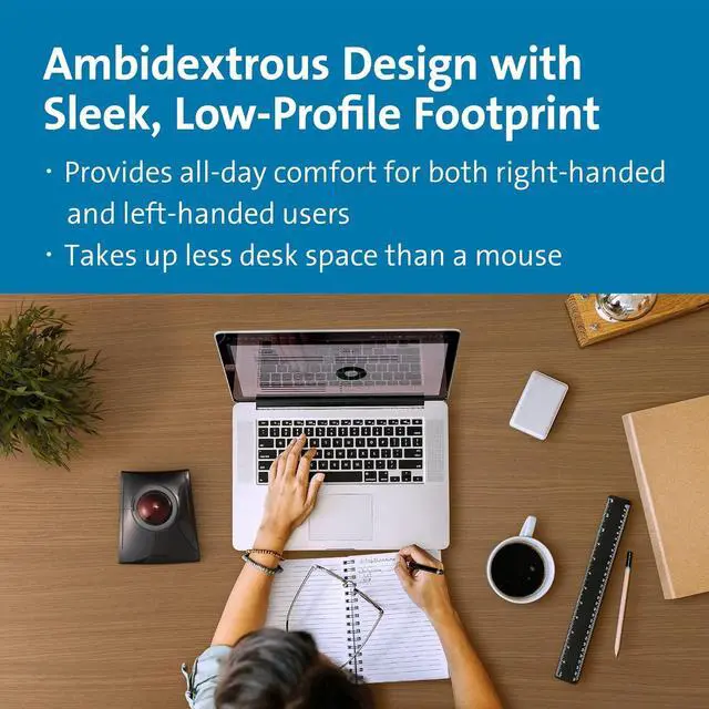 Alt view image 5 of 7 - Kensington SlimBlade Pro Wireless Trackball, Rechargeable Battery, Bluetooth 2.4GHz Connection Options (K72080WW)