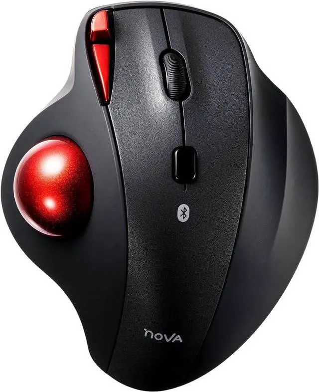 Main image of 2 Device Bluetooth Trackball Mouse, Silent Click Ergonomic Roller Ball Mouse, Wireless Rechargeable Thumb Mice, Programmable Buttons, 600-1600 DPI, Compatible with PC, Mac, Laptop, Windows
