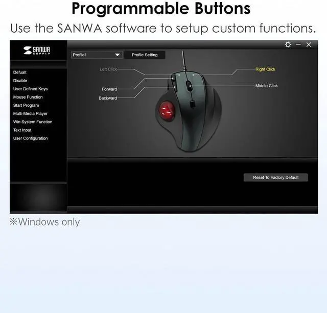 Alt view image 6 of 7 - 2 Device Bluetooth Trackball Mouse, Silent Click Ergonomic Roller Ball Mouse, Wireless Rechargeable Thumb Mice, Programmable Buttons, 600-1600 DPI, Compatible with PC, Mac, Laptop, Windows