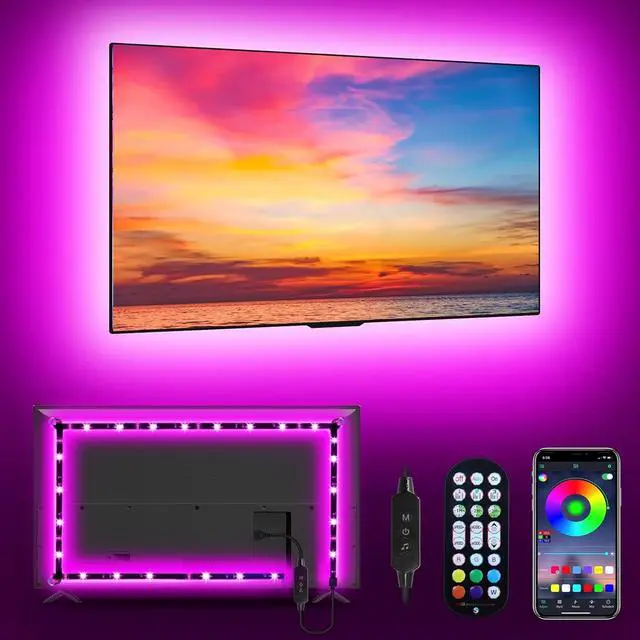 Main image of LED Lights for TV Led Backlight, 9.84 RGB Led Strip Lights USB TV Lights Behind 32-43 TV, APP Remote Control Music Sync TV LED Lights