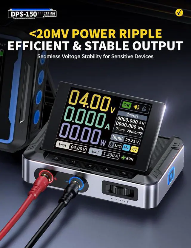 Alt view image 2 of 7 - DC Power Supply Variable, 0-30V 0-5A Adjustable DC CNC Power Supply with 4-Digit IPS Display, <20mV Power Ripple, PD/QC/DC Input, PC Programmable Regulated Switching Power Supply