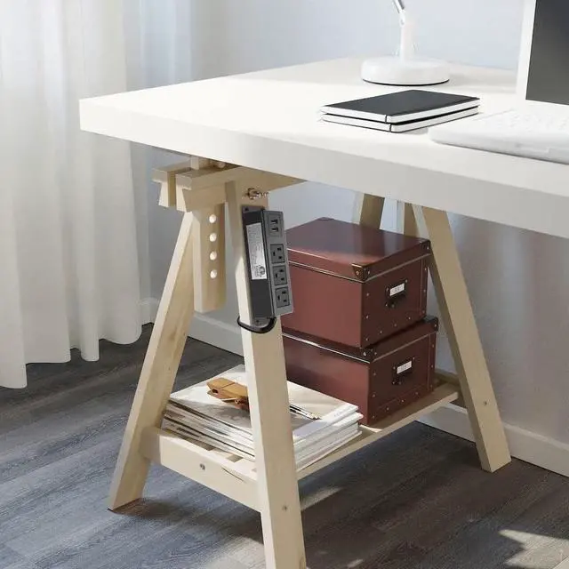 Alt view image 4 of 5 - 3 Outlets Wall Mount Power Outlet Strip with USB, Under Desk Power Strip Mountable Large Flat Plug, Desk Mount, 6FT Power Cord.