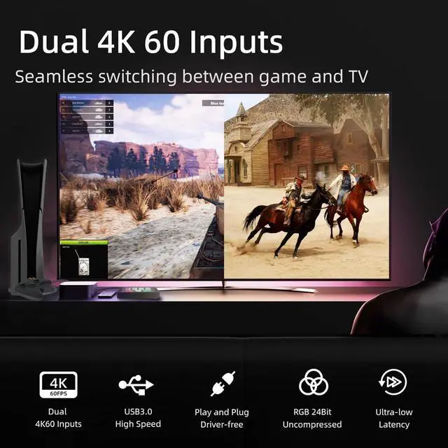 Alt view image 2 of 6 - GoStream M2 Capture Card, Dual 4K HDMI Input Capture Card for Streaming, USB 3.0 Audio Video Capture Card Record in 1080P 60FPS Low Latency, Compatible with PS5/PS4/Xbox/Switch in OBS, YouTube