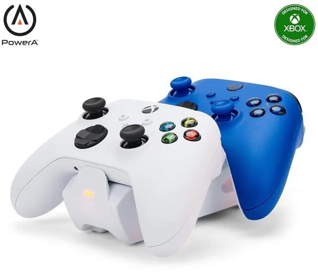 Alt view image 2 of 4 - PowerA Duo Charging Station for Xbox Series X|S - White, Wireless Controller charging, Charge, rechargeable battery, Xbox Series X|S, Xbox One