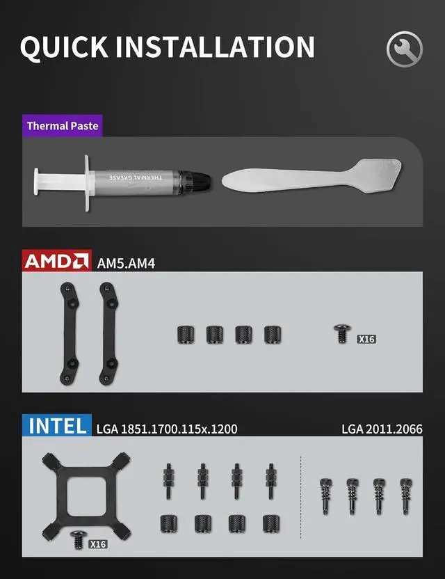 Alt view image 7 of 7 - 360mm AIO Liquid CPU Cooler - Intel LGA 1851/1700/2011 & AMD AM5/AM4, Magnetic Pump Cover, 5V ARGB SYNC, All-in-One Cable Mangement, 300W TDP Cooling  - White