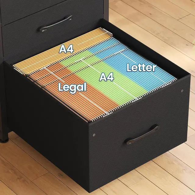 Alt view image 4 of 6 - L Shaped Gaming Desk, Reversible 58" Small Computer Desk with 7 Drawers and Power Outlet, Corner Gaming Desk with LED Lights for Small Space, Black