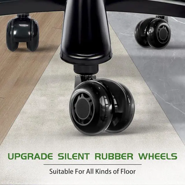 Alt view image 7 of 7 - 650LBS Big and Tall Office Chair with Footrest,Large Heavy Duty Executive Office Chair-Wide Seat,Adjustable Lumbar Support,Dual Rubber Wheels,Ergonomic High Back Computer Chairs for Heavy People,Black