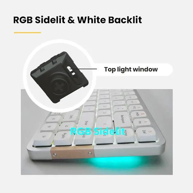 Alt view image 5 of 7 - LOFREE Flow84 Low Profile Mechanical Keyboard, 75 Percent Rechargeable Wireless Keyboards with Bluetooth and Wired Connection for Windows, Mac OS/Black Phantom Tactile Switches