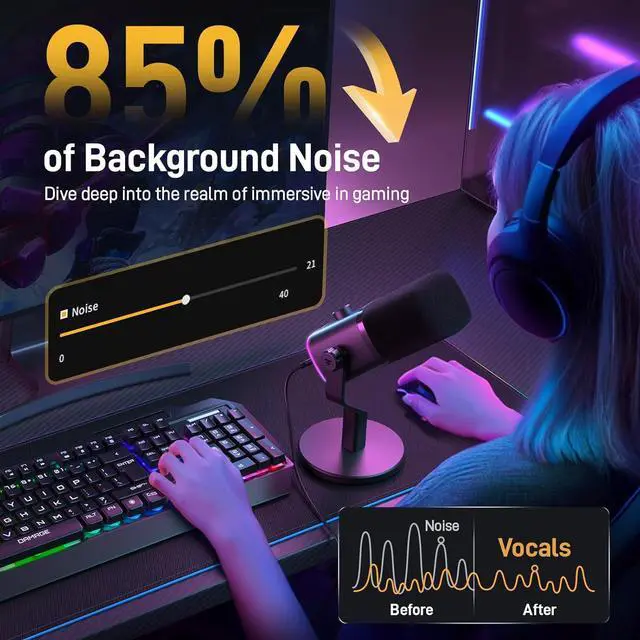 Alt view image 6 of 7 - MAONO PD100X XLR/USB Gaming Microphone & Maono PS22 Lite & All in One Gaming Gear Bundle for Game Streamers