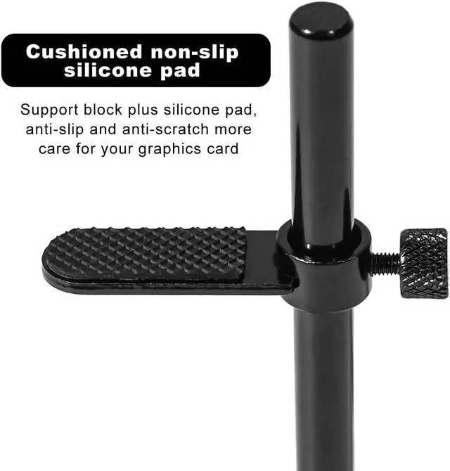 Alt view image 4 of 7 - GPU Support Bracket Brace Fan Mounting , Adjustable Height Graphics Card Support, Video Card Holder Bracket with Non-Slip for Prevent Universal Graphics Card Sag (L, 3.15" & 80mm)