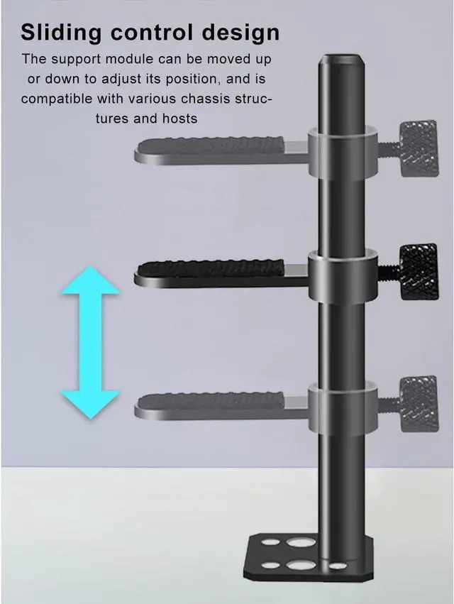 Alt view image 3 of 7 - GPU Support Bracket Brace Fan Mounting , Adjustable Height Graphics Card Support, Video Card Holder Bracket with Non-Slip for Prevent Universal Graphics Card Sag (L, 3.15" & 80mm)