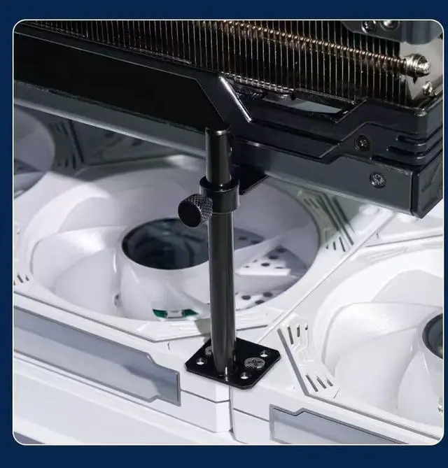 Alt view image 2 of 7 - GPU Support Bracket Brace Fan Mounting , Adjustable Height Graphics Card Support, Video Card Holder Bracket with Non-Slip for Prevent Universal Graphics Card Sag (L, 3.15" & 80mm)