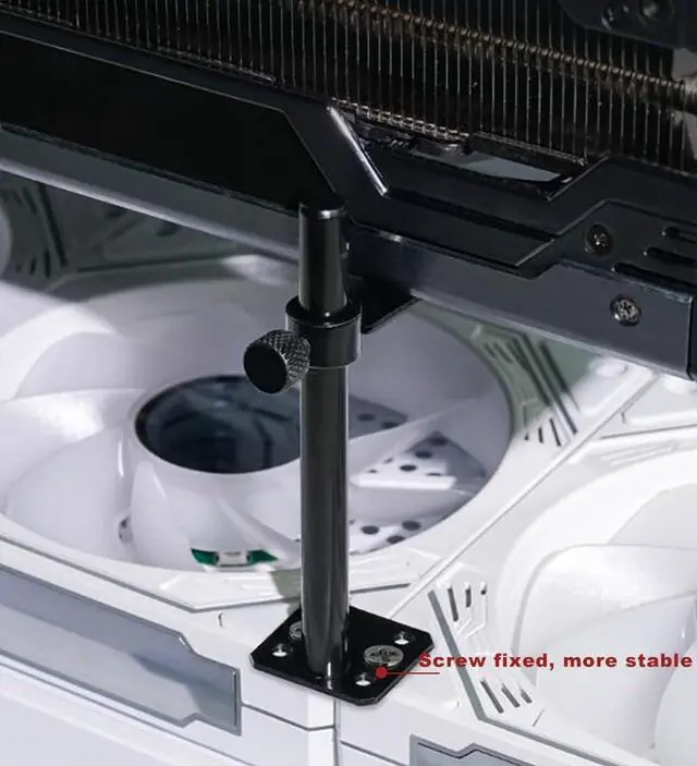 Alt view image 5 of 7 - GPU Support Bracket Brace Fan Mounting , Adjustable Height Graphics Card Support, Video Card Holder Bracket with Non-Slip for Prevent Universal Graphics Card Sag (L, 3.15" & 80mm)