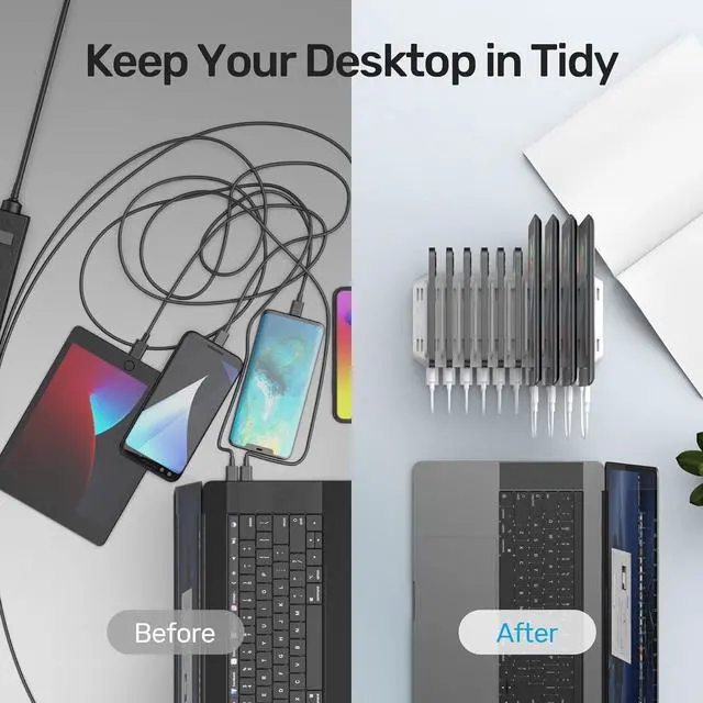 Alt view image 6 of 7 - iPad Charging Station, 96W 10-Port USB Charging Dock Hub with Quick Charge 3.0, Charging Stand Compatible Multiple Device, Charging 8 iPads Simultaneously