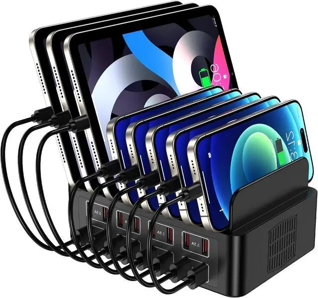 Main image of Charging Station for Multiple Devices, 16 Port USB Fast Charging Station, 175W Ipad Charger Station, Multiple Charger Organizer Compatible with Smartphones, Tablets and Other Devices