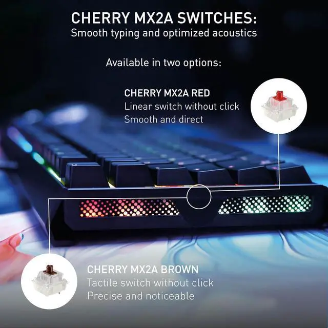Alt view image 3 of 7 - CHERRY MX 3.1 Mechanical Wired Gaming Keyboard | New MX2A Switches (Black, MX2A Red)