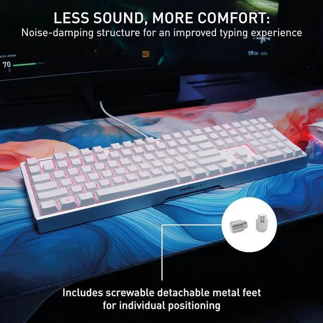Alt view image 4 of 7 - CHERRY MX 3.1 Mechanical Wired Gaming Keyboard | New MX2A Switches (White, MX2A Red)