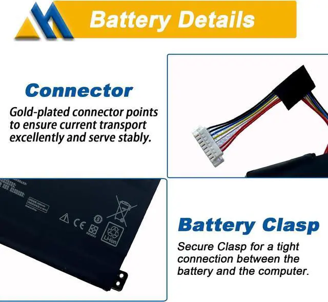 Alt view image 4 of 6 - B31N1912 C31N1912 Laptop Battery Replacement for ASUS VivoBook asus 14 E410M E410MA L410M L410MA E410KA F414MA E510MA E510KA L510MA R522MA L410MA L410MA-BV058TS L510ma-wb04 E510KA-EJ033TS 11.55V 42Wh
