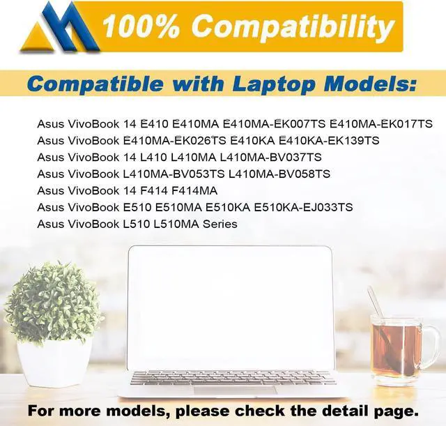 Alt view image 5 of 6 - B31N1912 C31N1912 Laptop Battery Replacement for ASUS VivoBook asus 14 E410M E410MA L410M L410MA E410KA F414MA E510MA E510KA L510MA R522MA L410MA L410MA-BV058TS L510ma-wb04 E510KA-EJ033TS 11.55V 42Wh