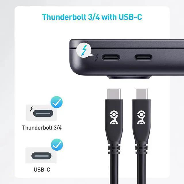 Alt view image 6 of 6 - Cable Matters 40Gbps USB 4 Cable - 6.6ft, Supports Up to [8K@60Hz / 4K@240Hz Video, 240W Charging, 40Gbps Data Transfer] USB4 Cable, Black, Compatible with Thunderbolt 4, MacBook, XPS, Surface Pro