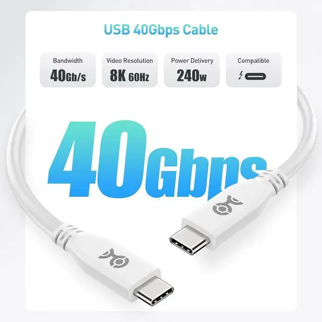 Alt view image 2 of 6 - Cable Matters 40Gbps USB 4 Cable - 6.6ft, Supports Up to [8K@60Hz / 4K@240Hz Video, 240W Charging, 40Gbps Data Transfer] USB4 Cable, Black, Compatible with Thunderbolt 4, MacBook, XPS, Surface Pro