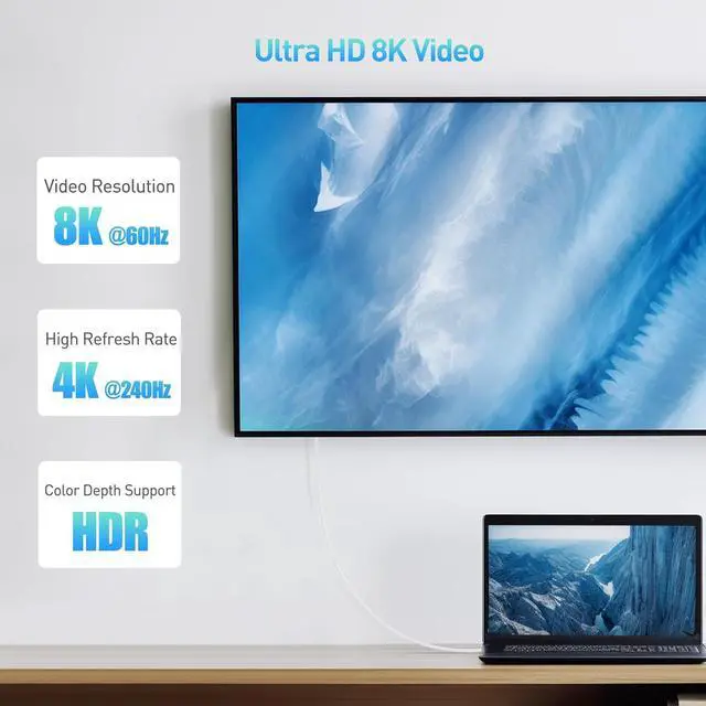 Alt view image 5 of 6 - Cable Matters 40Gbps USB 4 Cable - 6.6ft, Supports Up to [8K@60Hz / 4K@240Hz Video, 240W Charging, 40Gbps Data Transfer] USB4 Cable, Black, Compatible with Thunderbolt 4, MacBook, XPS, Surface Pro