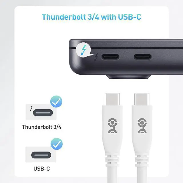 Alt view image 6 of 6 - Cable Matters 40Gbps USB 4 Cable - 6.6ft, Supports Up to [8K@60Hz / 4K@240Hz Video, 240W Charging, 40Gbps Data Transfer] USB4 Cable, Black, Compatible with Thunderbolt 4, MacBook, XPS, Surface Pro