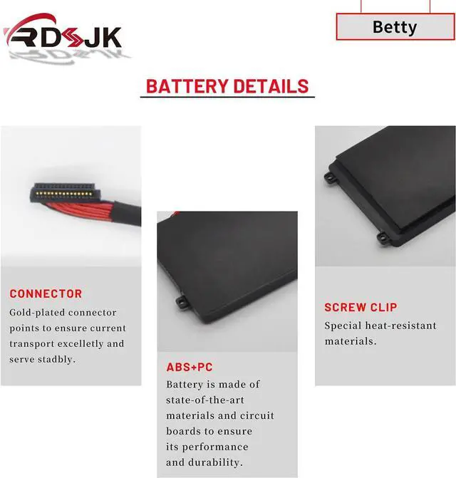 Alt view image 5 of 6 - RZ09-0102 Battery RZ09 Laptop Battery for Razer Blade 14" 2013 2014 2015 RZ09-0116 RZ09-0130 RZ09-01161E31 RZ09-01161E32-R3U1 RZ09-01020101 RZ09-01302E21 RZ09-01301E22 RZ09-01953E52-R3U1 11.1V 6400mAh