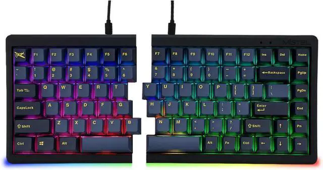Main image of MD770 RGB BT5.0 Glaze Blue TKL Ergonomic Mechanical Keyboard, 75% Split Layout, Cherry MX, PBT DoubleShot Keycap, Mac/Windows OS Compatible (Cherry Brown)