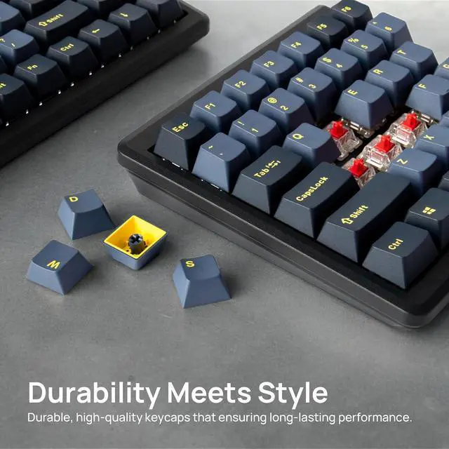 Alt view image 6 of 7 - MD770 RGB BT5.0 Glaze Blue TKL Ergonomic Mechanical Keyboard, 75% Split Layout, Cherry MX, PBT DoubleShot Keycap, Mac/Windows OS Compatible (Cherry Brown)