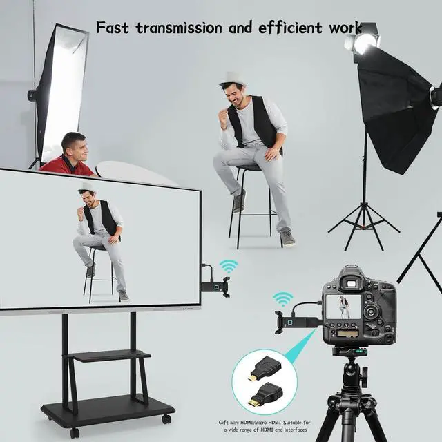 Alt view image 6 of 7 - Wireless HDMI 4 Receivers and Transmitter,Up to 6 RXs,No Hot,Extender Plug and Play,165FT/50M,2.4/5G Wirelessly Simultaneous Expansion for Multiple Screens from Laptop and Camera to TVs,Projectors