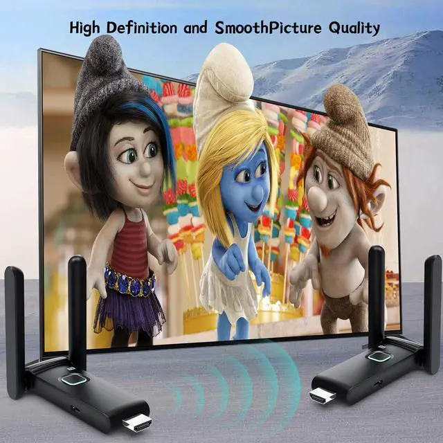 Alt view image 5 of 7 - Wireless HDMI Transmitter and Receiver,HDMI Wireless Remote Adapter 165FT/50M,No Hot,Plug and Play,2.4/5GH for 1080P Wireless Streaming Video from Laptop,Cable Box,Camera,Netflix to Monitor/TV/Phone