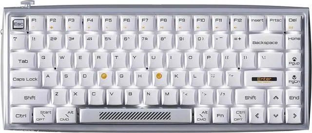 Main image of Wireless Mechanical Keyboard, 84-Key 75% Layout, Connect up to 3 Devices via Bluetooth/2.4G Wireless for Mac Windows Linux, LED Backlit & N-Key Rollover, Silent Red Switch, Silver White