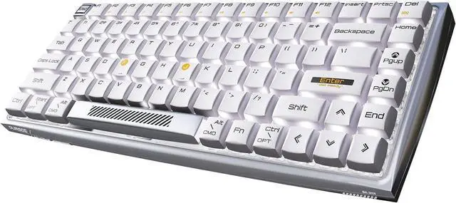 Alt view image 2 of 6 - Wireless Mechanical Keyboard, 84-Key 75% Layout, Connect up to 3 Devices via Bluetooth/2.4G Wireless for Mac Windows Linux, LED Backlit & N-Key Rollover, Silent Red Switch, Silver White