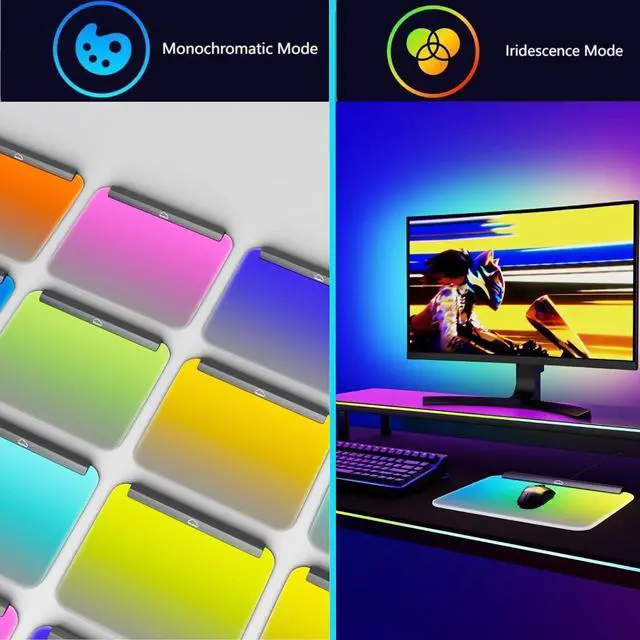 Alt view image 6 of 6 - Illuminated Gaming Mouse Mat, Fully Illuminated RGB Gaming Mouse Pad, LED Gaming Pad for Mouse and Keyboard, Chasing Light Mouse Pad, Detachable USB Cable, 18pcs Lights, 14 * 12inches