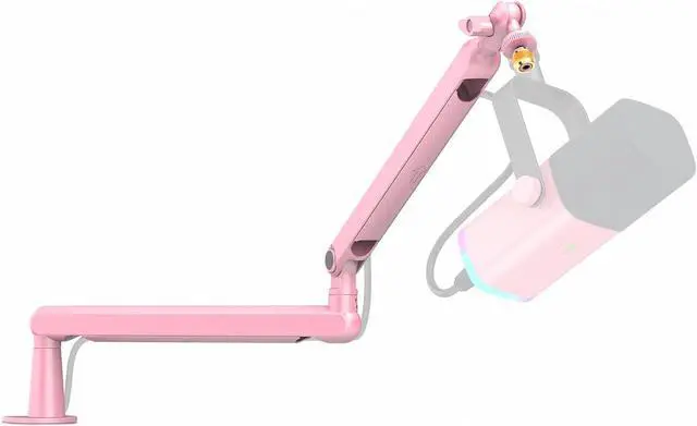 Main image of Low Profile Boom Arm Mic Stand, Microphone Stand with Cable Management Channel, Desk Clamp, Screw Adapter for Streaming Podcast Recording, Adjustable Metal Mic Boom Arm Pink-BM88P