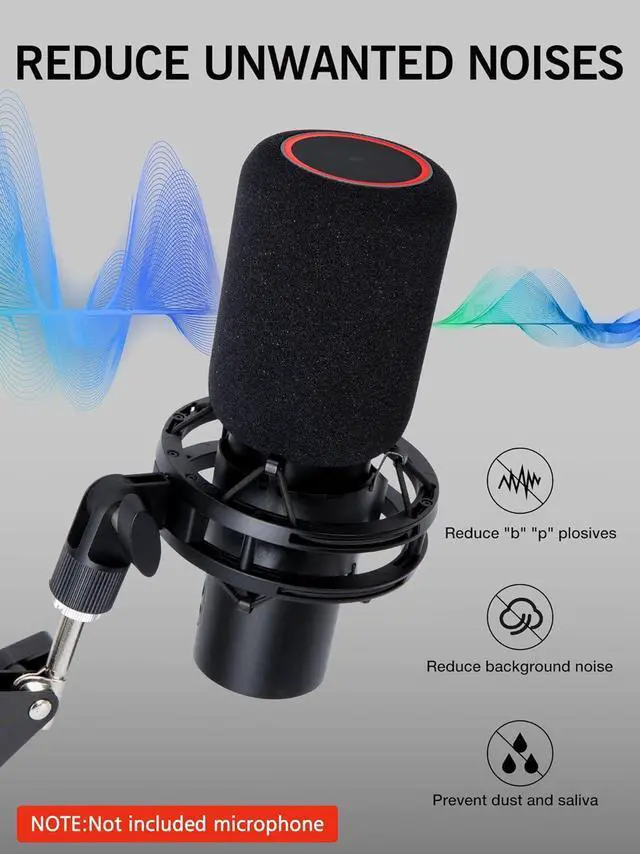 Alt view image 5 of 7 - QuadCast 2 Boom Arm, Mic Arm Microphone Arm for HyperX QuadCast 2 with HyperX QuadCast 2 Pop Filter, 3/8" to 5/8" Adapter