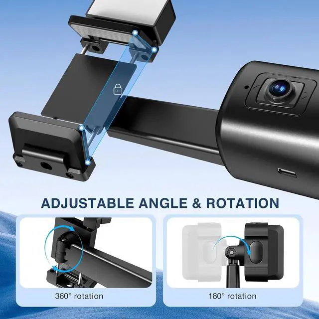 Alt view image 4 of 7 - Auto Face Tracking Tripod 360° Rotating Cell Phone Photo and Video Kits Stand, No App, Camera Stand with Remote and Gesture Control, Rechargeable Smart Shooting Stand for Live Recording Tiktok(Black)