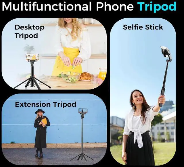 Alt view image 7 of 7 - Auto Face Tracking Tripod & 360° Rotating Selfie Stick with Light, Smart AI Motion Sensor, Facial Recognition, 1-Axis Gimbal Stabilizer Phone Holder for iPhone/Android, TikTok Video Recording/Vlog