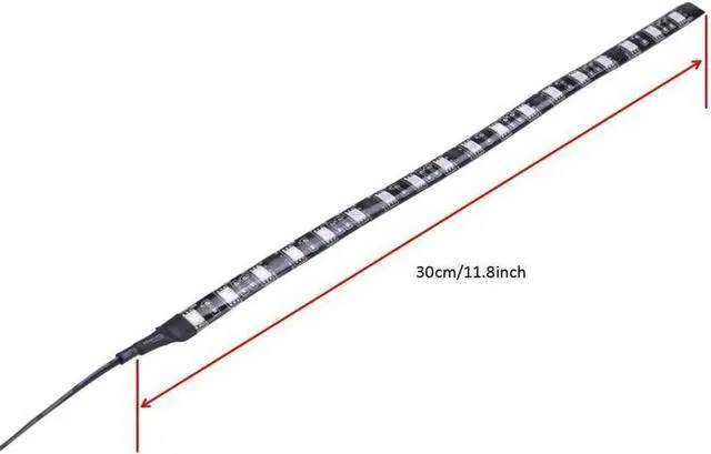 Alt view image 4 of 5 - PC LED Light Strip Computer Case Lighting White with Magnetic Back, Molex Connector, 2pack LED Strip for PC Case Lighting Kit (30cm,18leds,S Series,Green)