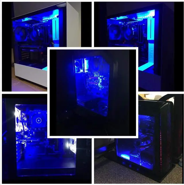 Alt view image 2 of 5 - PC LED Light Strip Computer Case Lighting White with Magnetic Back, Molex Connector, 2pack LED Strip for PC Case Lighting Kit (30cm,18leds,S Series,Blue)