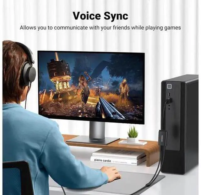 Alt view image 3 of 7 - USB to Audio Jack Sound Card Adapter with Dual TRS 3-Pole 3.5mm Headphone and Microphone USB to Aux 3.5mm External Audio Converter for Windows Mac Linux PC Laptops Desktops PS5 Switch 2