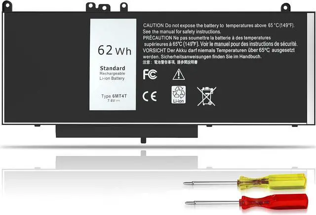 Main image of 6MT4T Battery E5470 battery E5570 battery Compatible with Dell Latitude 14 5470 E5470 15 5570 E5570 Precision 15 3510 M3510 Series Notebook Replacement for 7V69Y TXF9M 79VRK HK6DV 07V69Y [7.6V/62Wh]