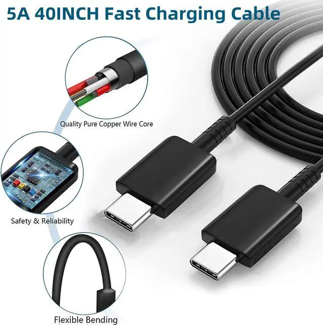 Alt view image 4 of 7 - 45W Super Fast Charger Type C, USB C Android Phone Charger for Samsung Galaxy S23 Ultra/S23/S23+/S22 Ultra/S22+/S22, Note 10/Note 20/S20/S21/S10/S9/S8, Galaxy Tab S7/S8, 45 Watt Charger Block
