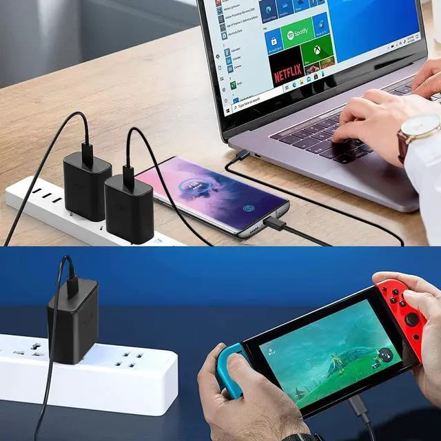Alt view image 6 of 7 - 45W Super Fast Charger Type C, USB C Android Phone Charger for Samsung Galaxy S23 Ultra/S23/S23+/S22 Ultra/S22+/S22, Note 10/Note 20/S20/S21/S10/S9/S8, Galaxy Tab S7/S8, 45 Watt Charger Block
