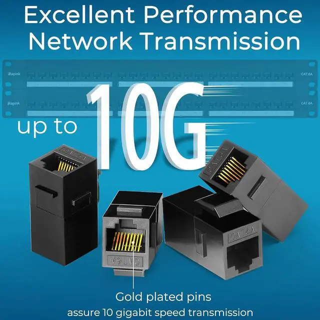 Alt view image 4 of 6 - Patch Panel 48 Port Cat6A with Inline Keystone 10G Support, Pass-Thru Coupler UTP 19-Inch with Removable Back Bar, 1U Network Patch Panel for Cat6A,Cat6, Cat5e, Cat5 Cabling
